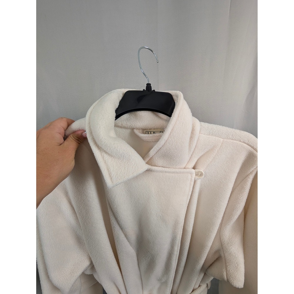 L.L. Bean Fleece Robe Womens 2XL Cream Excellent Vtg - Picture 3 of 7